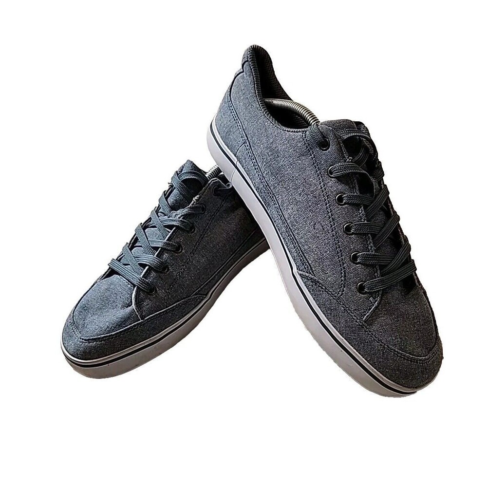 Lugz Clipper Mens‎ Charcoal Gray Denim Textile Low Top Sneakers MCOLNYC Size 12